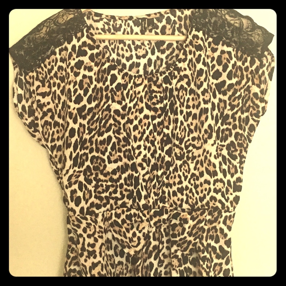 Leopard print peplum top