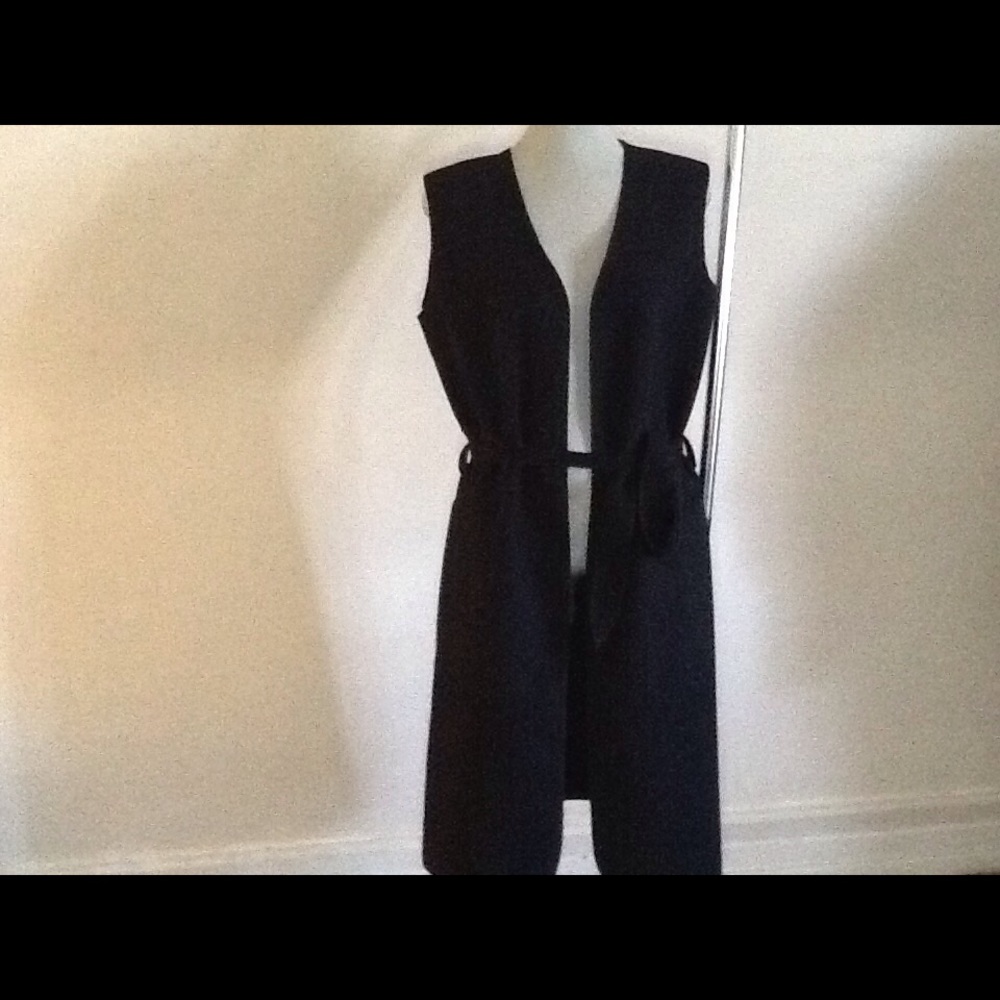 Black duster with belt