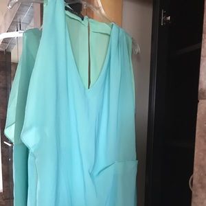 Dress with 2 shades of green. Summer