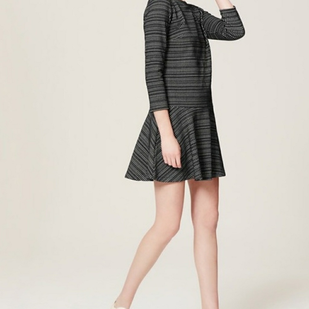 LOFT Geo Stripe Flippy Dress