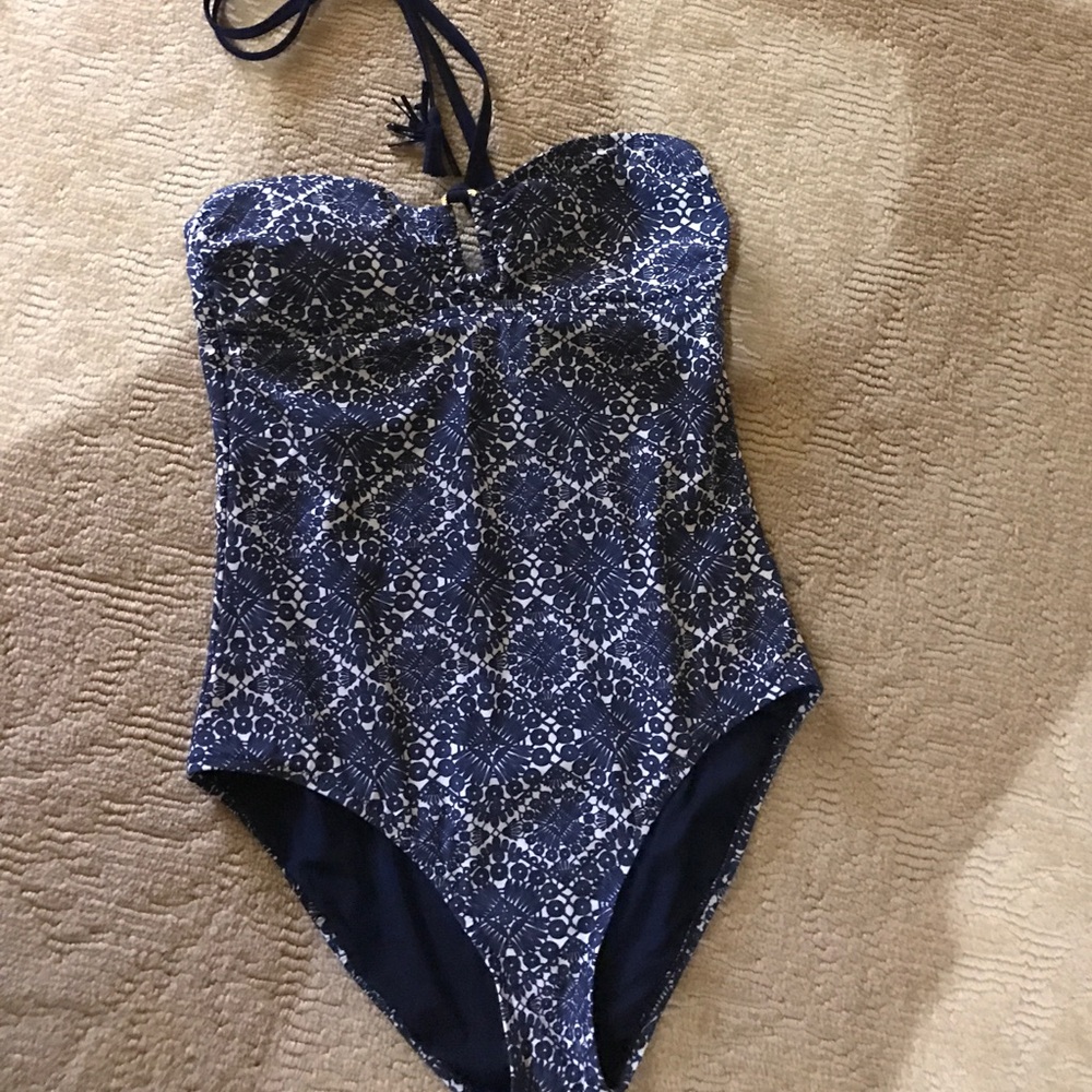 Tory burch halter one piece bathing suit, size S