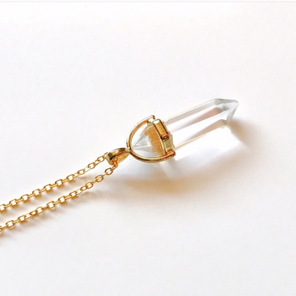 Crystal Pendant Necklace 18K - Picture 2 of 4