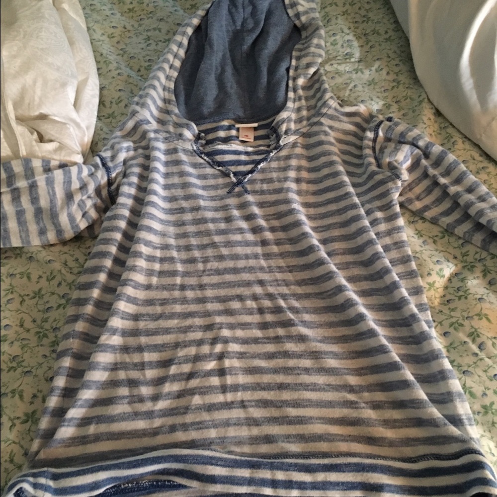 Mossimo blue white striped hoodie