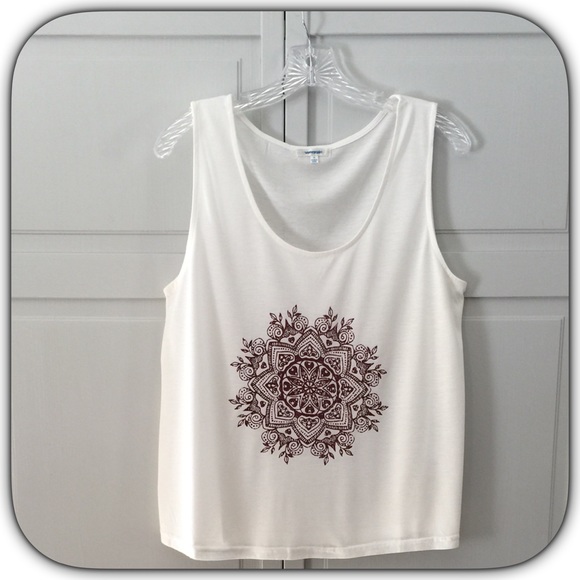 NWT Oh So Comfy Mandala White Tank Shirt - Picture 2 of 5