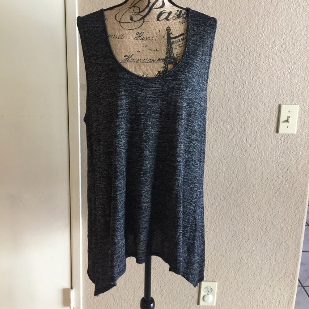Gray lace tank