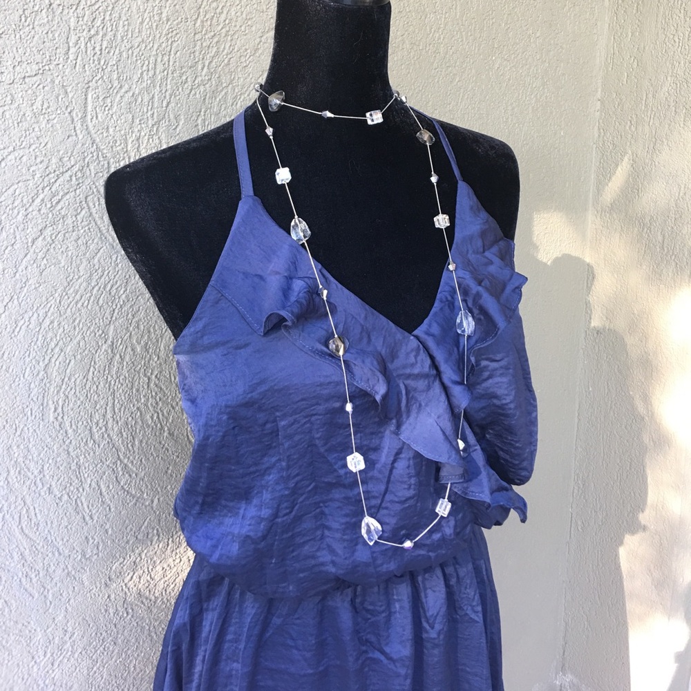 Navy blue Sexy strappy high low dress - Picture 5 of 7