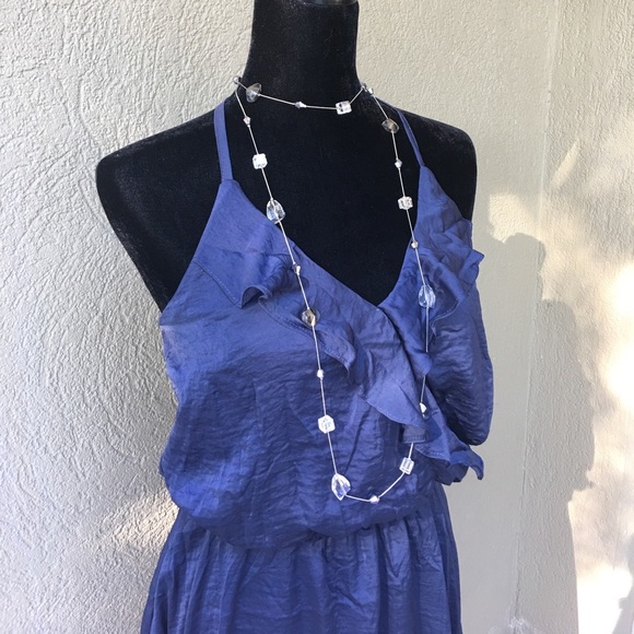 Navy blue Sexy strappy high low dress - Picture 5 of 7