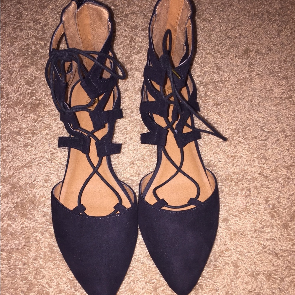 Taget black tie up flats
