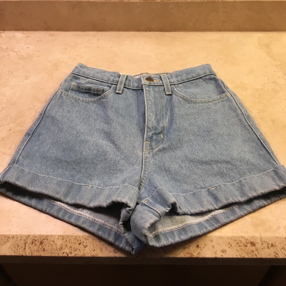 high waisted jean shorts