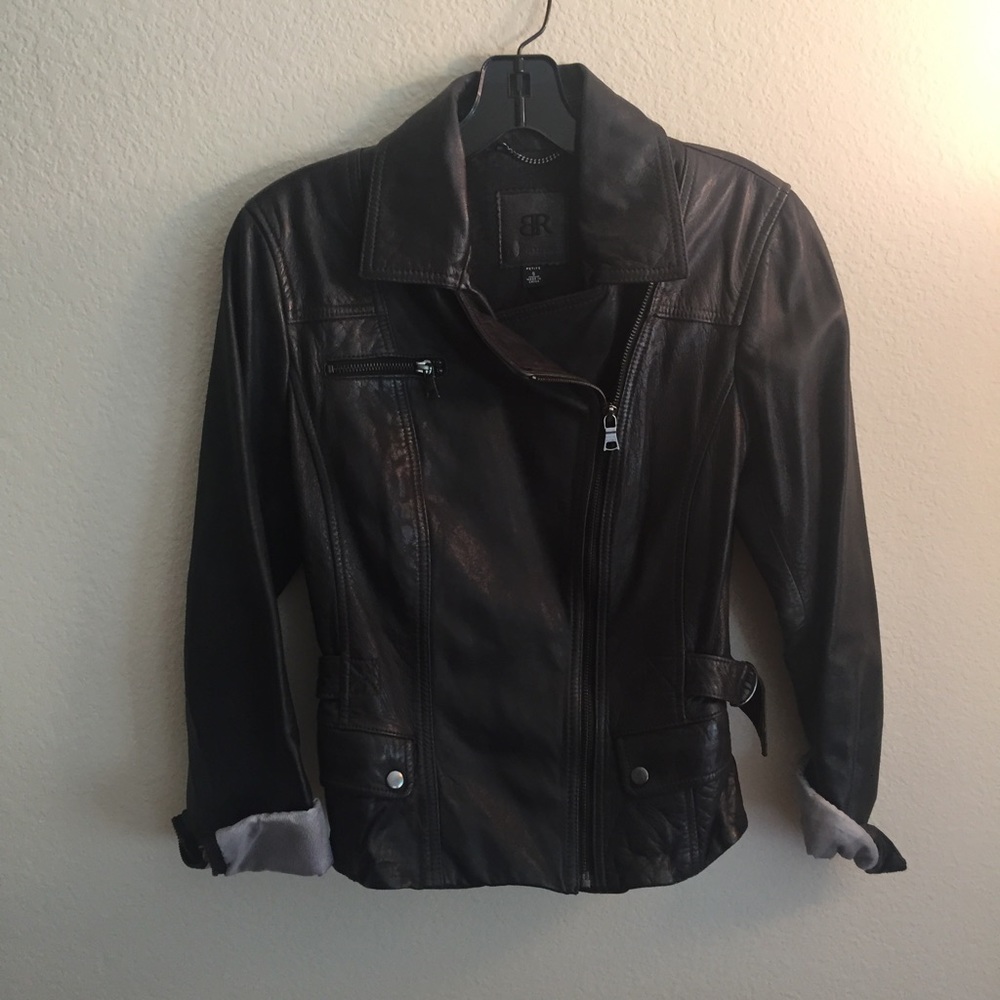 Black leather jacket