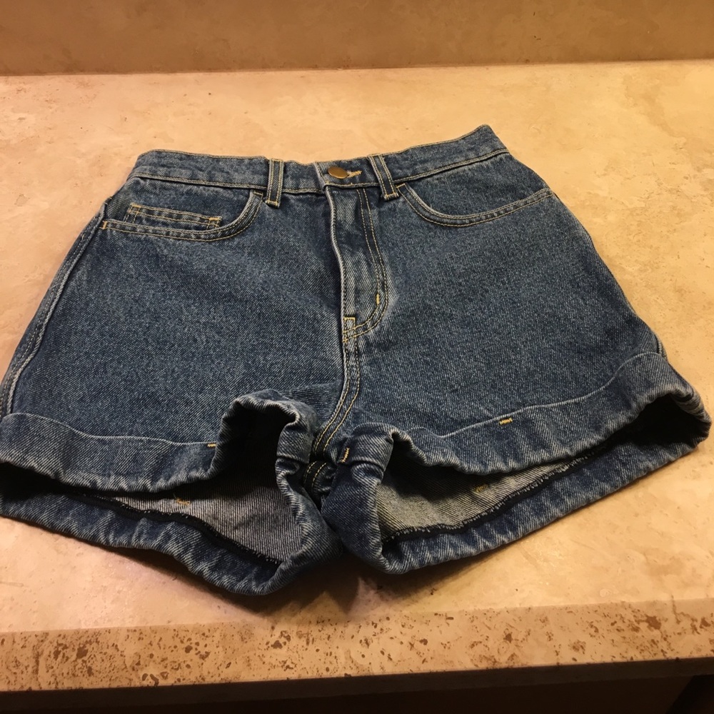 High waisted jean shorts