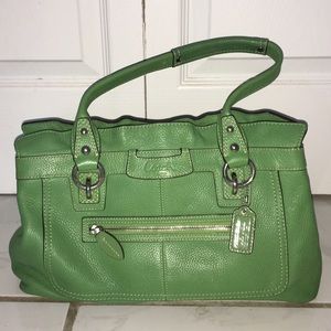 Kelly Green Coach leather ruffle purse