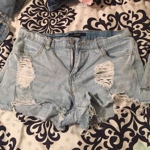Size 24 (S) forever 21 high waisted jean shorts