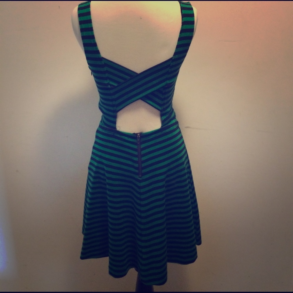 Blue and Green Stripe Dress