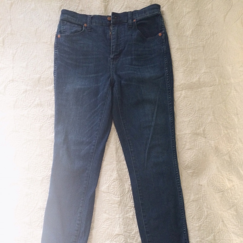 Madewell 10-inch high rise jeans with raw hem