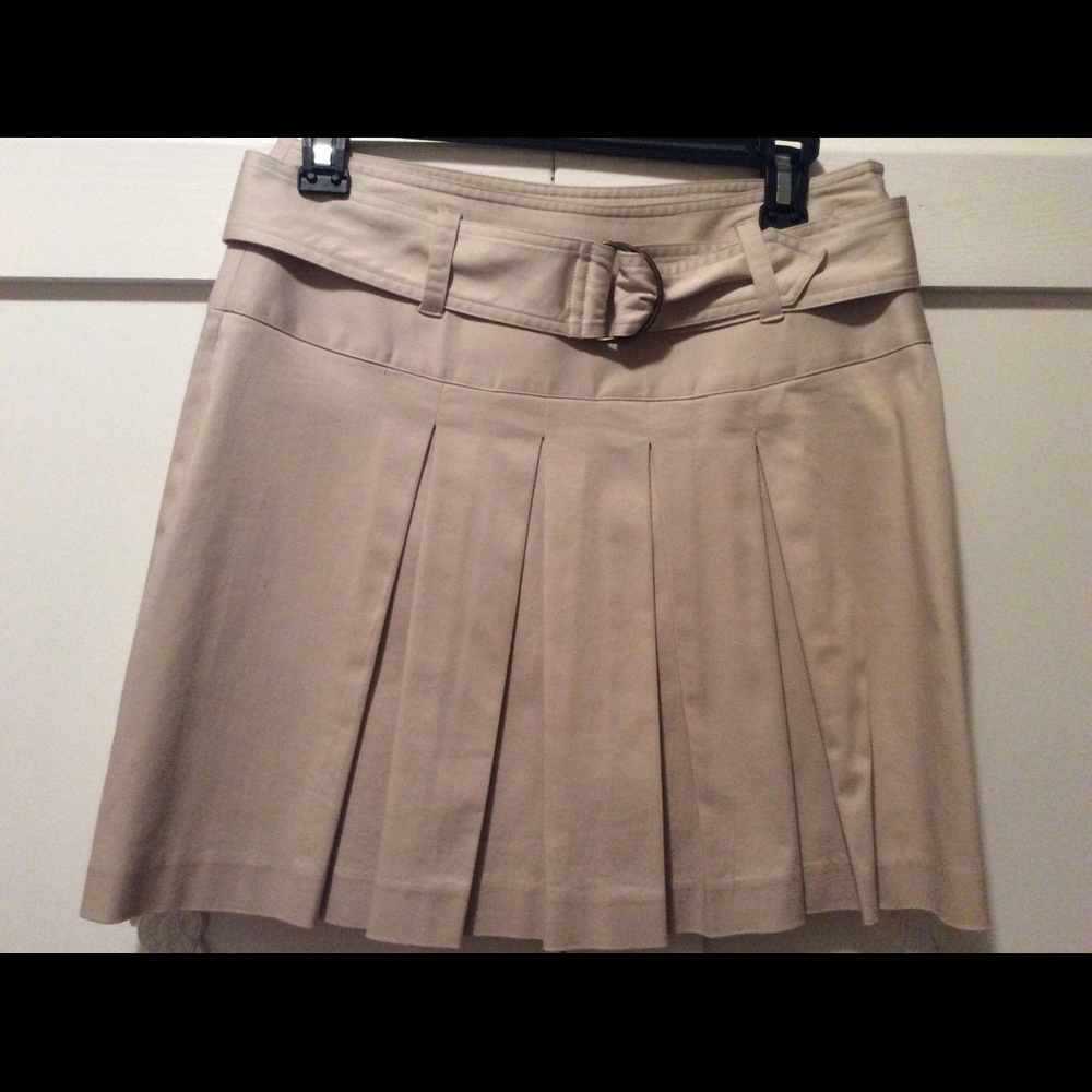 Tan Pleated Skirt