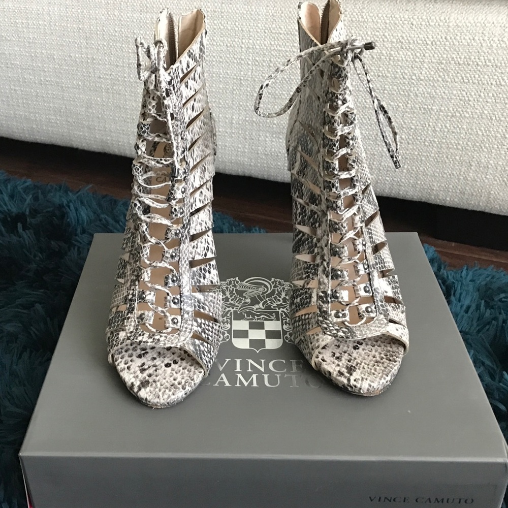 Vince Camuto Snakeskin Booties