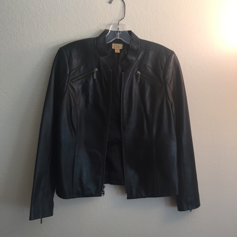 Black leather jacket