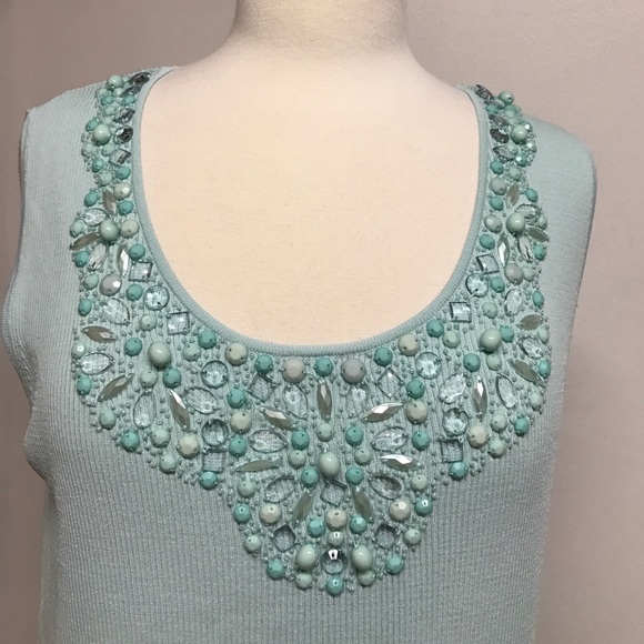 Ruby Rd. Woman Sea Foam Embellished Top - Picture 5 of 8