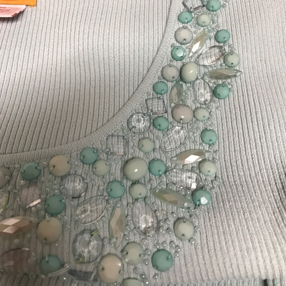Ruby Rd. Woman Sea Foam Embellished Top - Picture 8 of 8