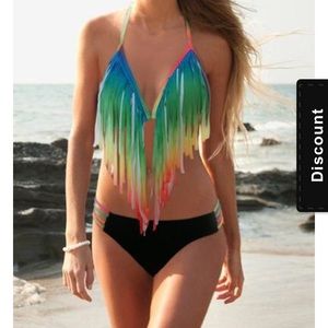 Fringe top triangle bikini