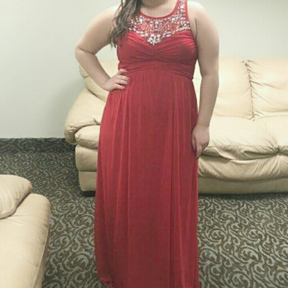 Long red dress (only worn once)