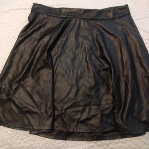 Black faux leather skirt, size 18