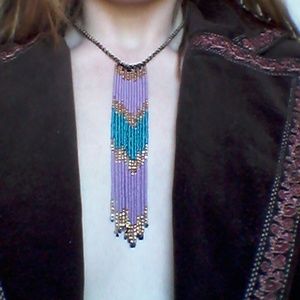 Boho Beaded Fringe Necklace