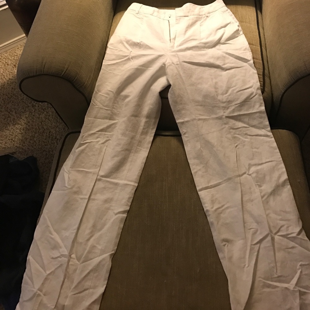 White JCREW linen pants; never worn