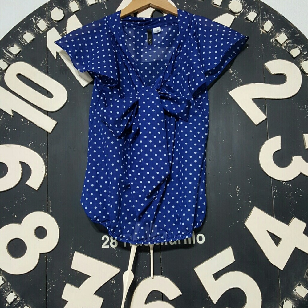 Blue PolkaDot Blouse