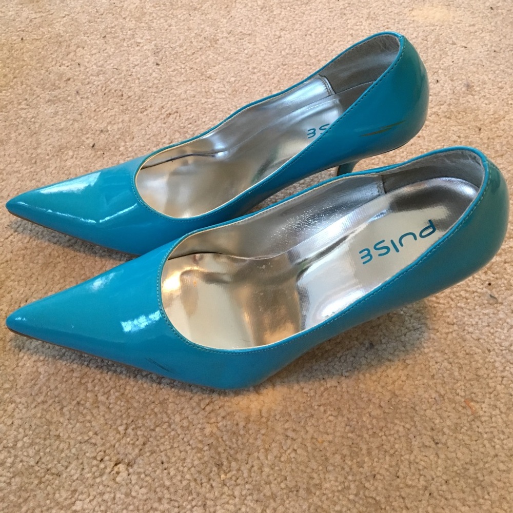 Blue high heels
