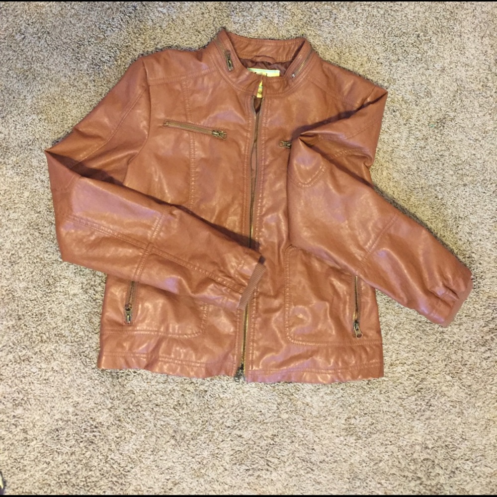 Caramel Faux Leather Jacket