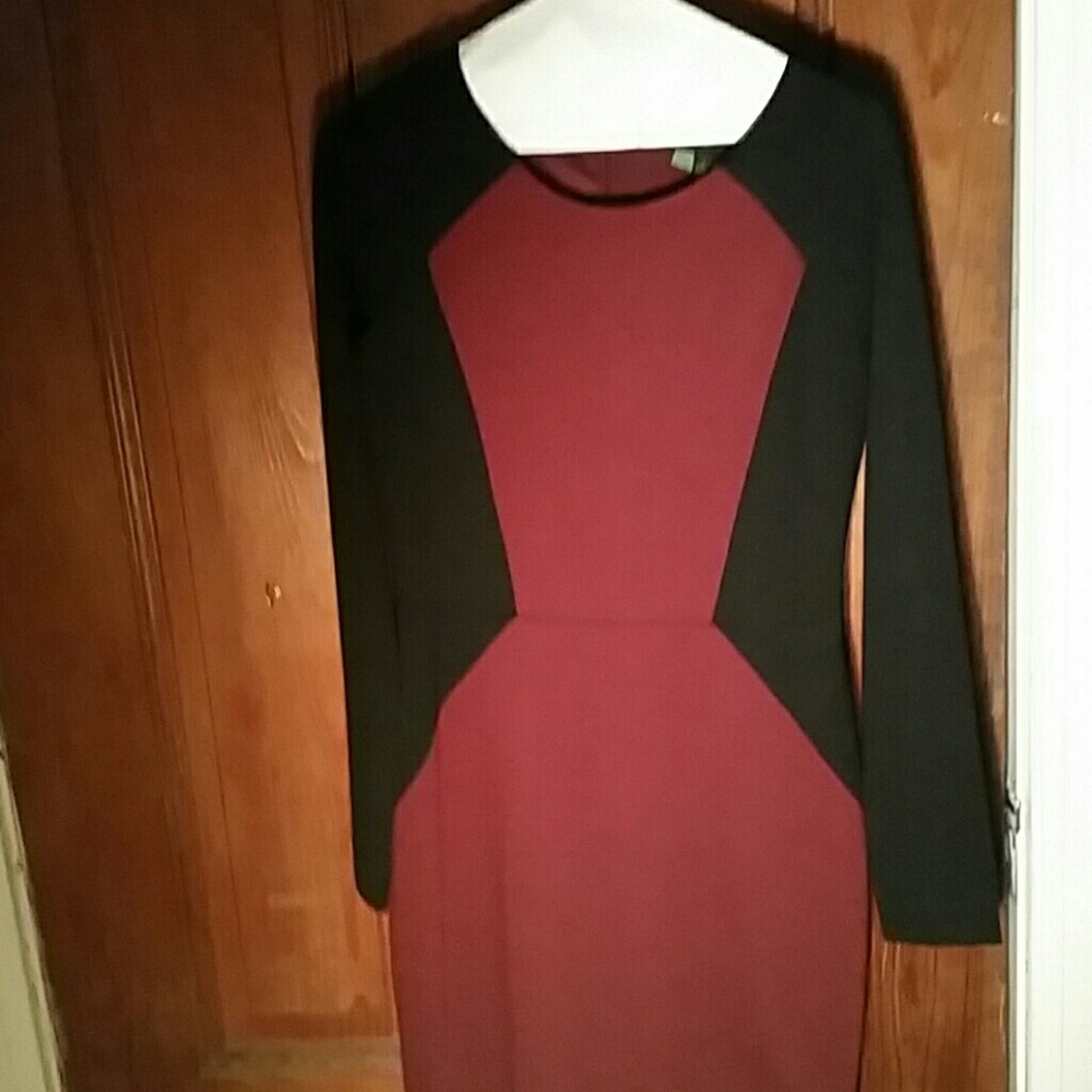 Banana Republic burgundy and black dress