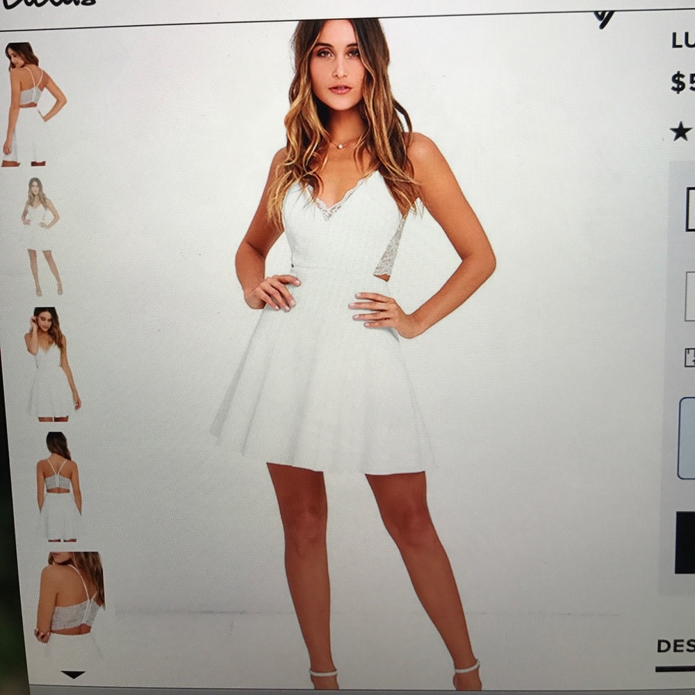 Perfect evening ivory lace skater dress