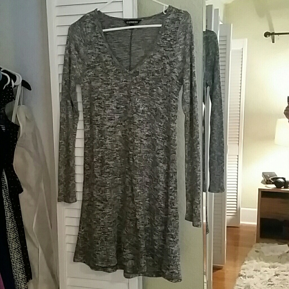 Express grey marled sweater dress