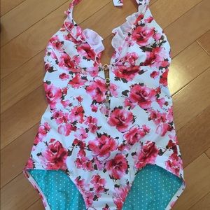 Guess brand floral one piece swimsuit