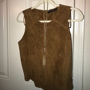 Leather dress sleeveless top