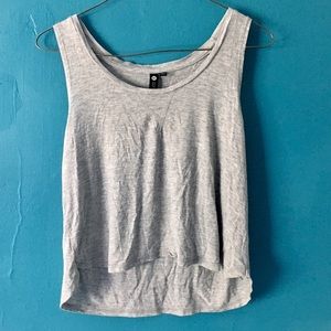 GRAY CROPPED TANK