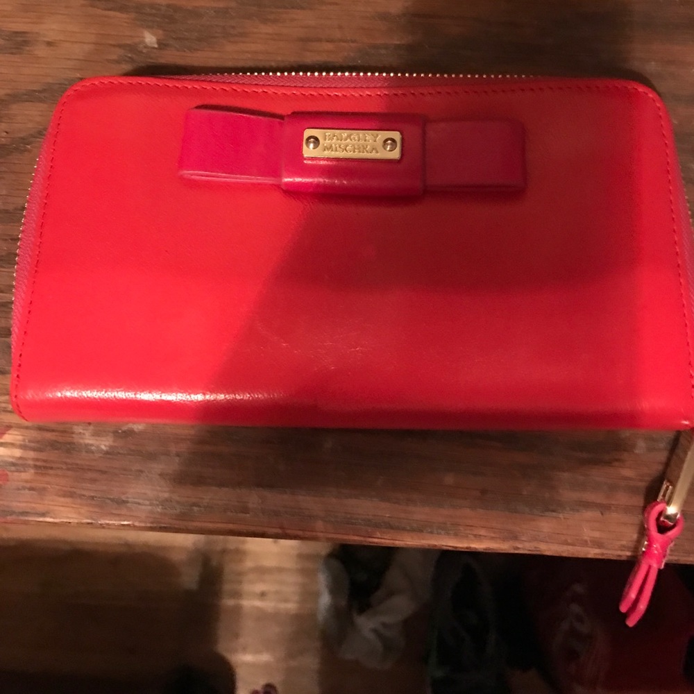 Badgley Mischka Wendi Zip Wallet, Geranium/Fuchsia