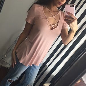 Double crossed Spring staple tee ✨ buttery soft ✨