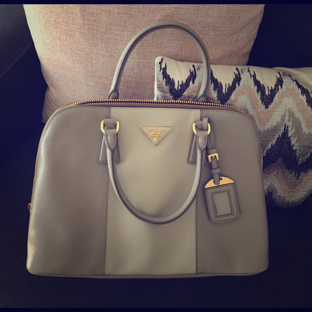 Prada gray purse NWOT receipt and card included