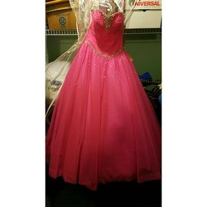 Pink sparkly prom dress