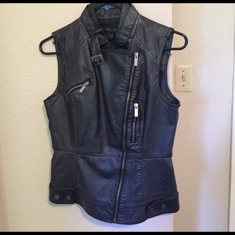 Faux leather vest