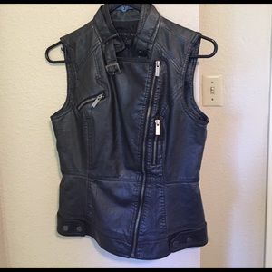 Faux leather vest