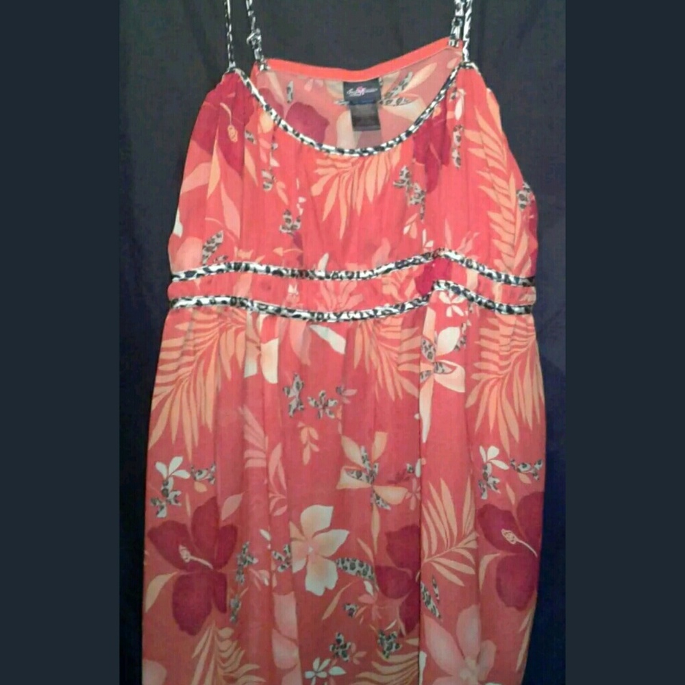 Orange Floral Animal Print Camisole Sz 18/20