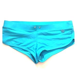 Turquoise boyshort swim bottom