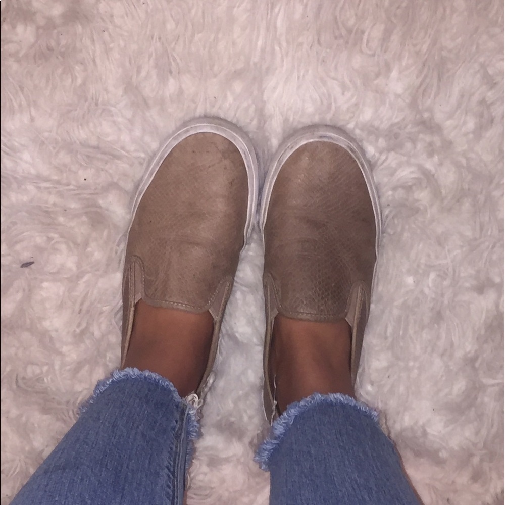 Tory Burch Floyd Tan Leather Snakeskin Slip On