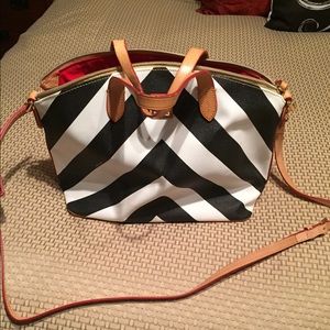 Dooney and Bourke Black/White Chevron Handbag