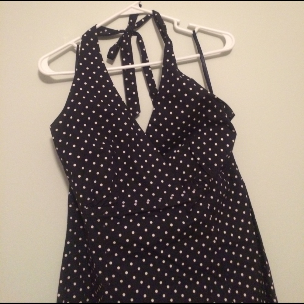 Land's End Classic Polkadot Halter Dress