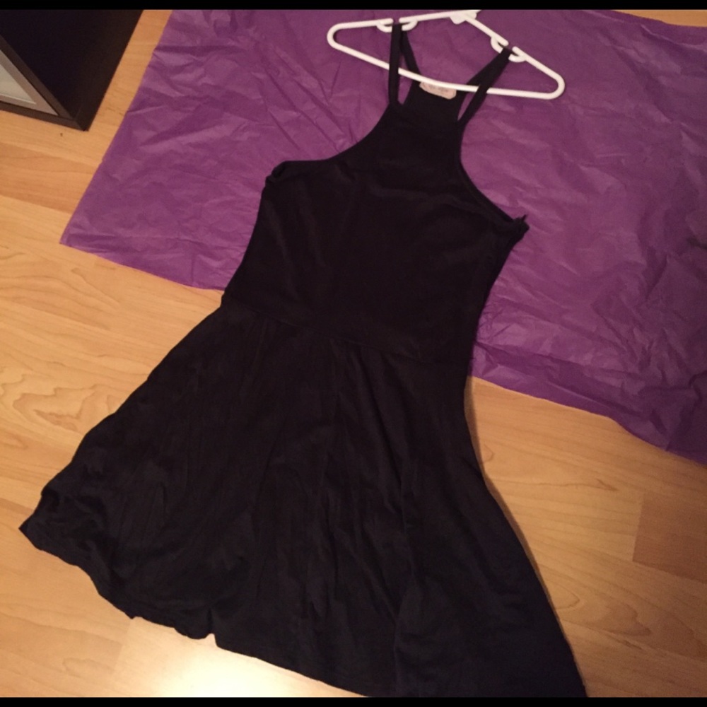 Brandy Melville black suede halter-ish dress